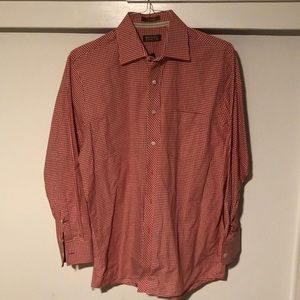 Men’s red/white Michael Kors checkered shirt